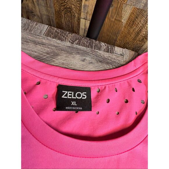 Zelos Active Hot Pink Perforated Shoulder Tee – Size XL - Picture 2 of 5